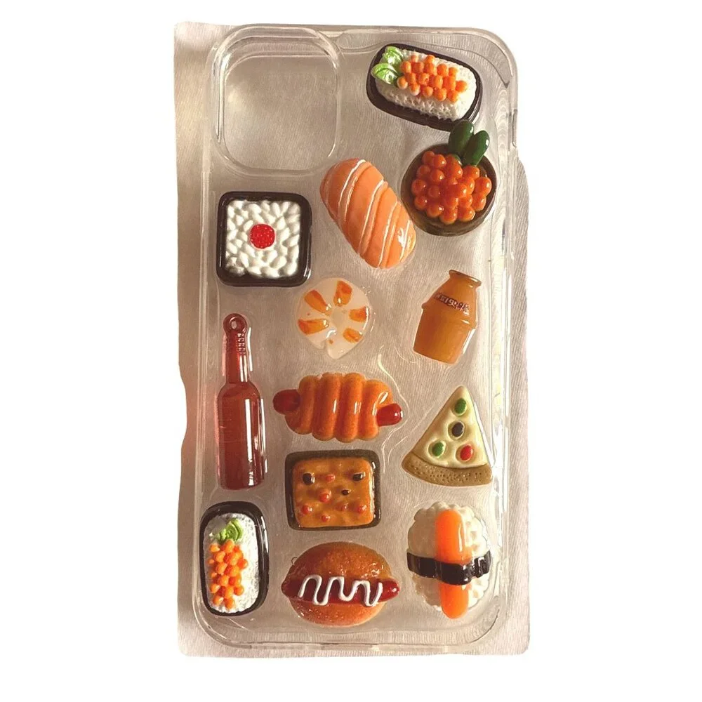 Cute Silicone Food treat Transparent Case For iPhone 11/XR With 3D Colorful Food